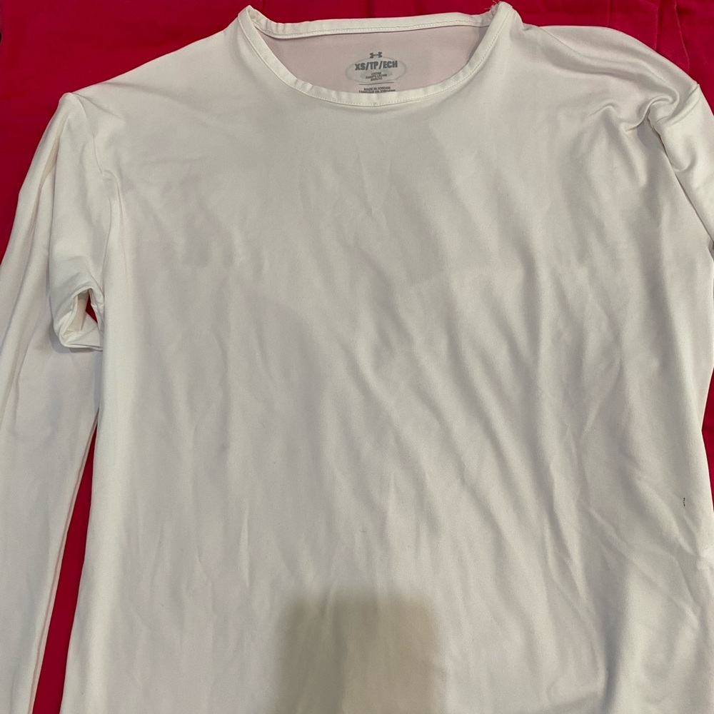 Under Armour white long sleeve athletic shirt